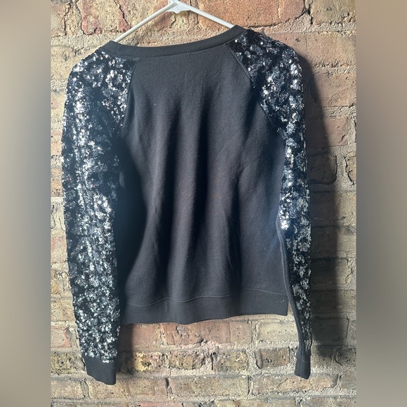 PINK Victoria's Secret Black Sequin Sweatshirt - Picture 3 of 4